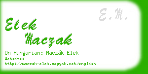 elek maczak business card